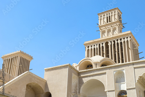 Castle and mansion of Aghazadeh and its windcatcher, Abarkook, Yazd Province, Iran photo
