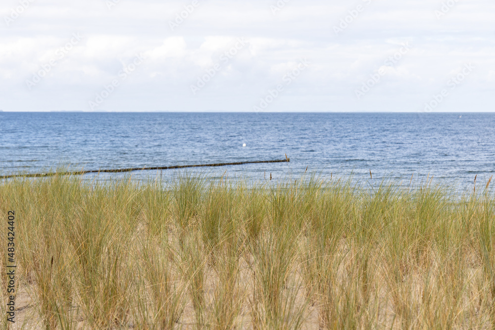 The view over the dunes to the Baltic Sea in the small seaside resort of Zempin