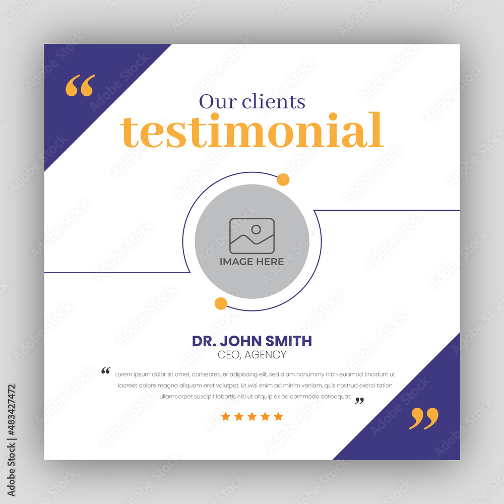 Customer feedback testimonial social media post web banner template Customer feedback testimonial social media post web banner template