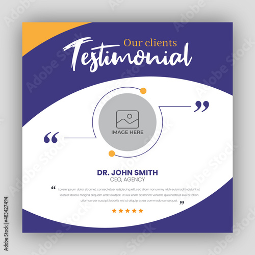 Customer feedback testimonial social media post web banner template