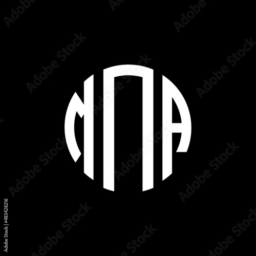 MNA letter logo design. MNA modern letter logo with black background. MNA creative  letter logo. simple and modern letter MNA logo template, MNA circle letter logo design with circle shape. MNA  