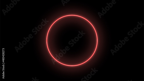 Círculo de Neon Rojo con fondo negro