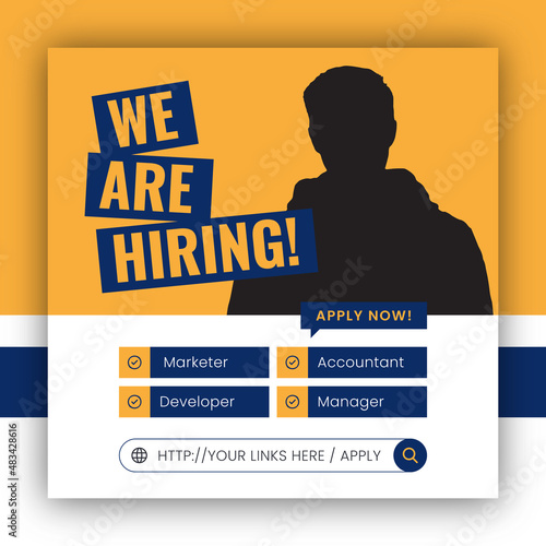 We are hiring job vacancy web banner and social media post template