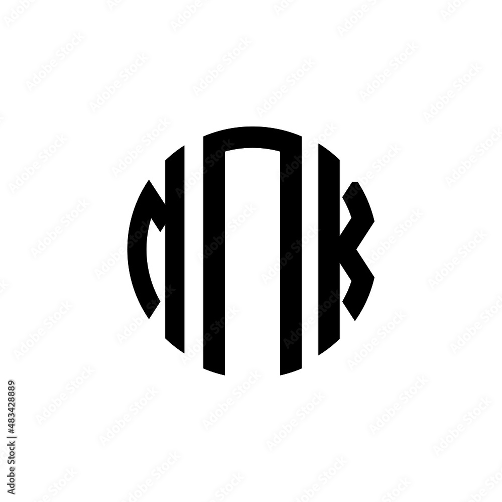 MNK letter logo design. MNK modern letter logo with black background