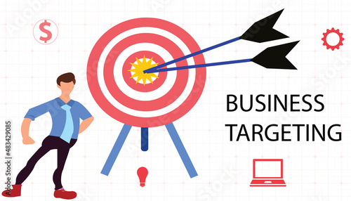 2d illustration business target concept