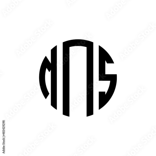 MNS letter logo design. MNS modern letter logo with black background. MNS creative  letter logo. simple and modern letter MNS logo template, MNS circle letter logo design with circle shape. MNS   photo