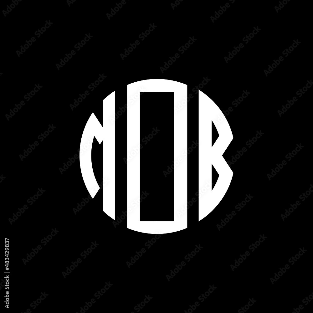 MOB letter logo design. MOB modern letter logo with black background ...