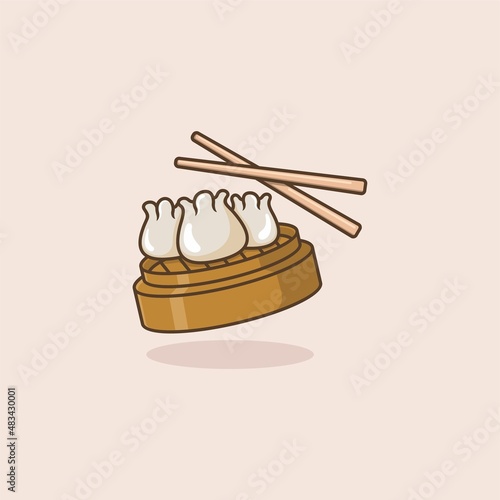 cute cartoon dimsum. vector illustration for mascot logo or sticker