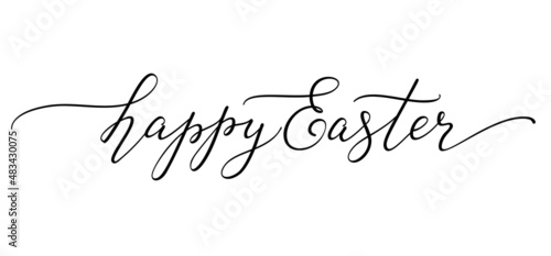 Happy Easter soft black lettering phrase. Vector illustration