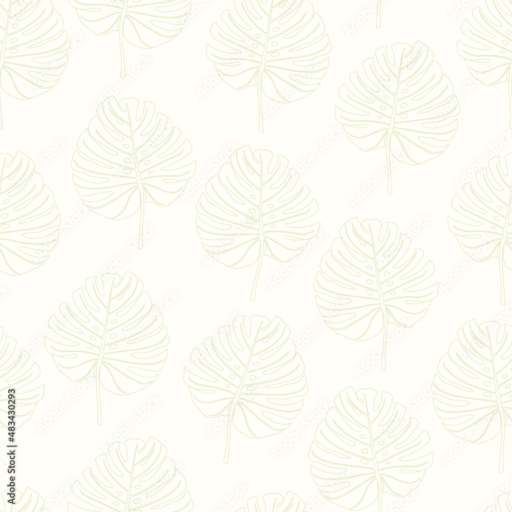 Seamless pattern of leaves in vector on a beige background Seamless pattern of leaves in vector on a beige background