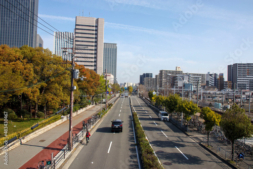 大阪城公園駅から見た大阪の街並み