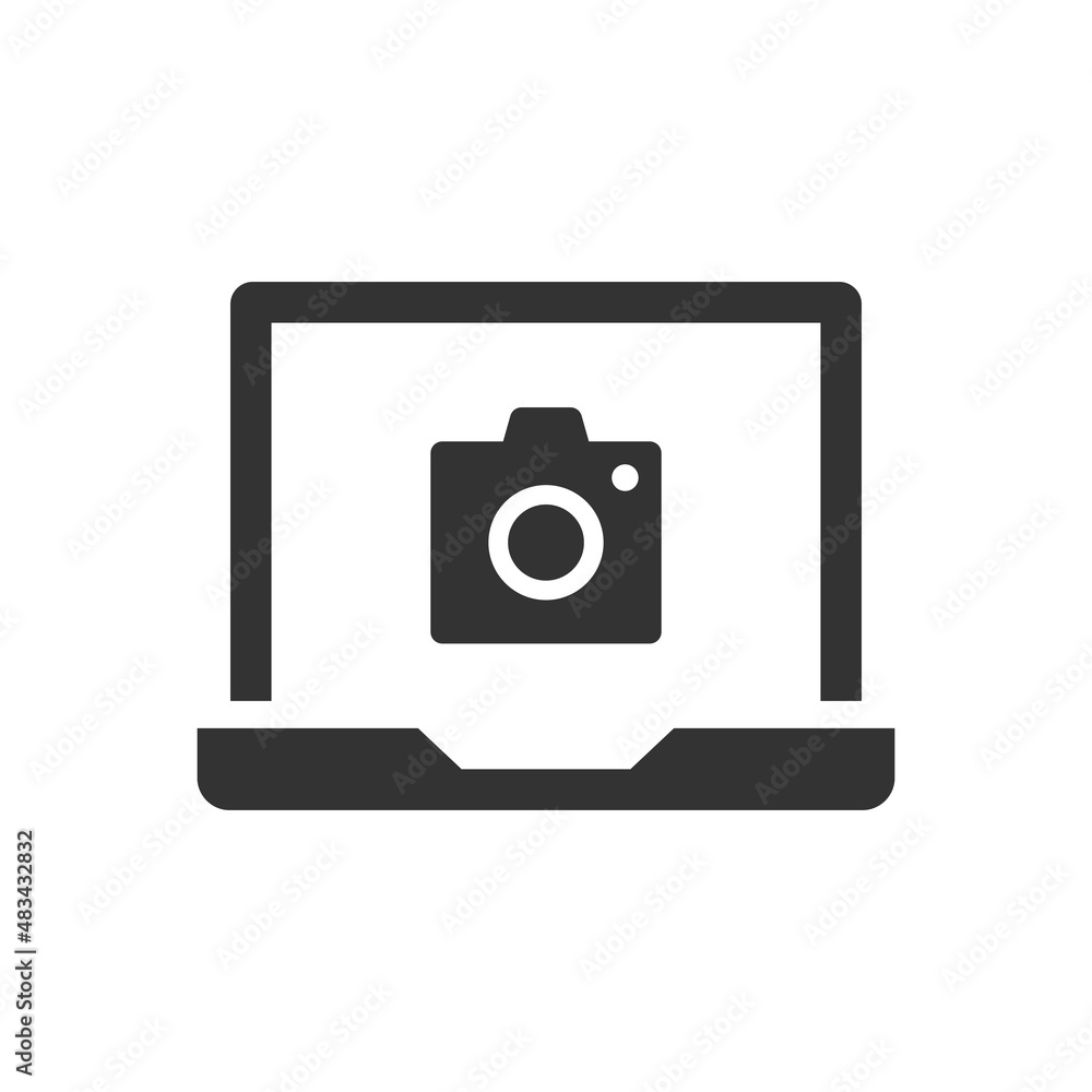 laptop with camera icon laptop with camera icon