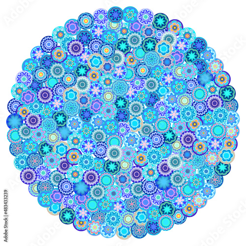 Millefiori - colorful round pattern Fototapet