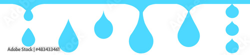 Water drops. Cartoon tears, nature splash elements. Isolated raindrop or sweat, wet droplets of dew shapes. Isolated aqua vector icons

