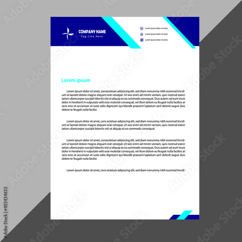 corporate blue wave letterhead design.eps