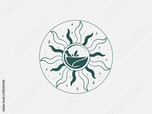 simple and nature mortar .Pharmacy Concept Logo Design