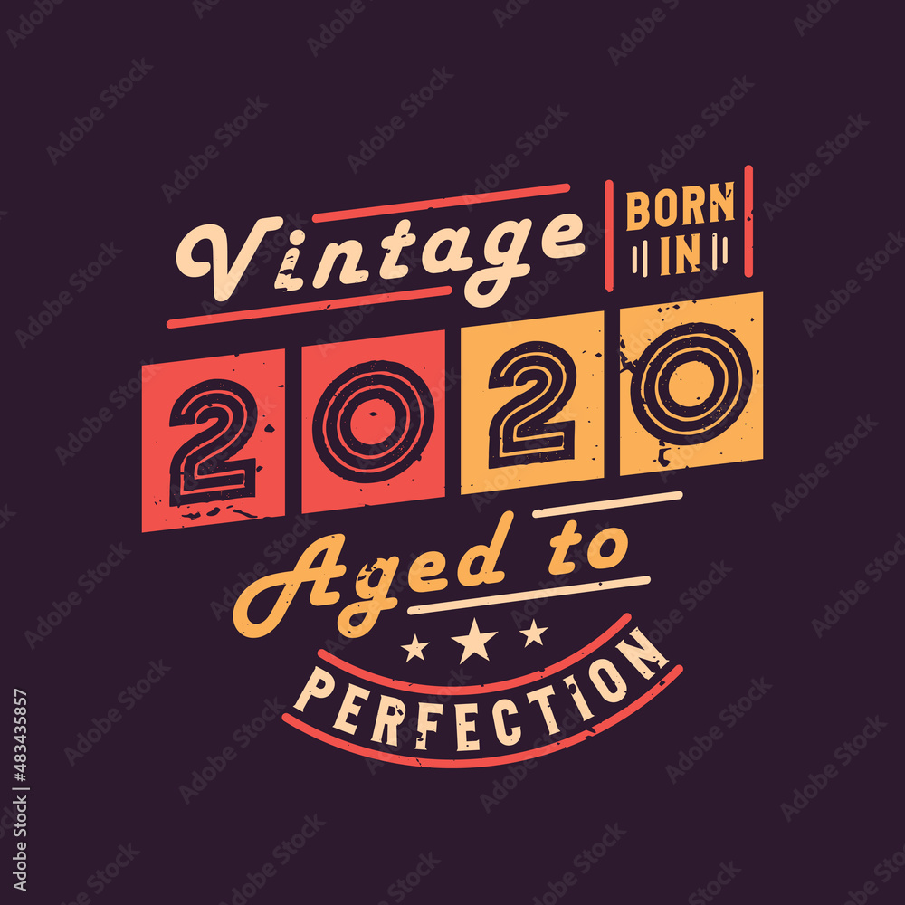 Vintage Born in 2020 Aged to Perfection