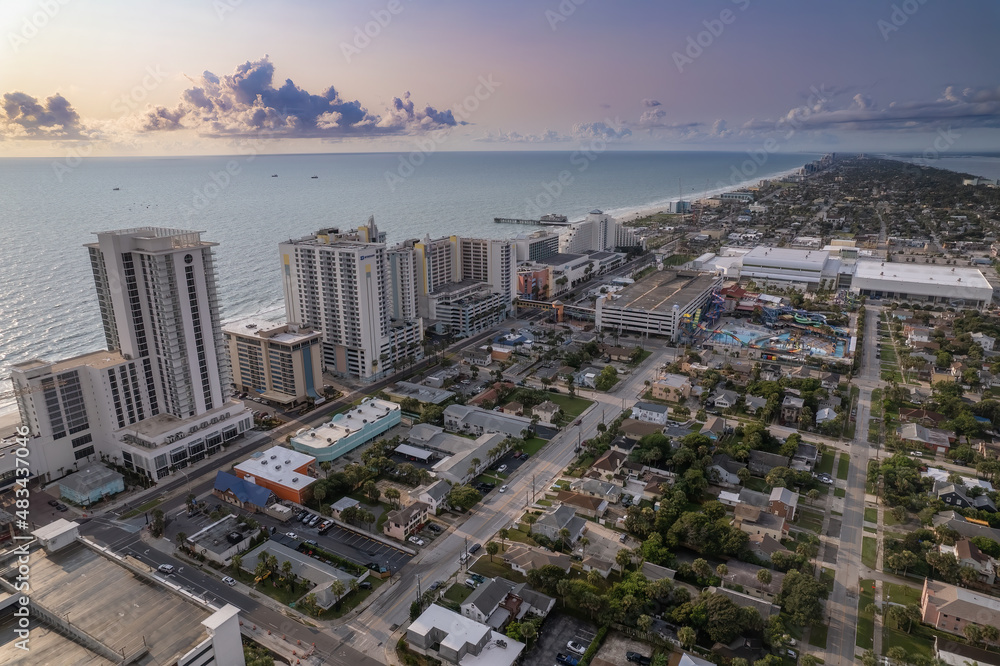 Naklejka premium Aerial drone view of Daytona Beach, Florida