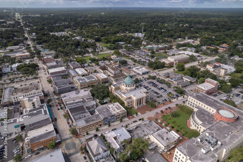 Aerial drone view of Deland, Florida