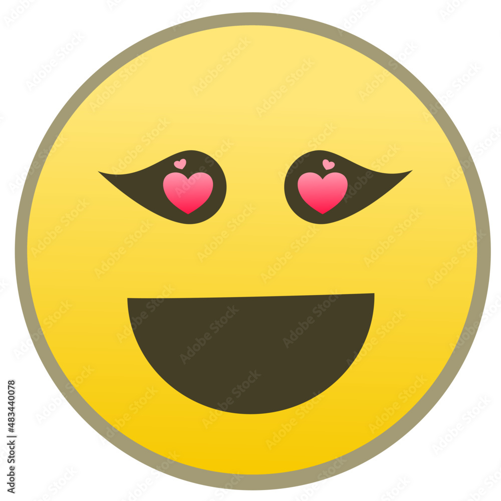 Fototapeta premium Simple flat draw in love emoji vector.