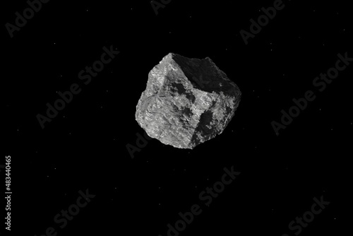 Asteroid on dark space background