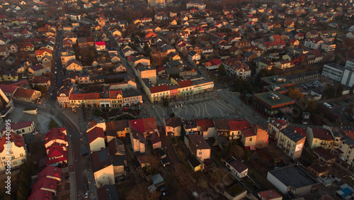 Rynek w Jaworznie. Centrum miasta. Widok z drona.