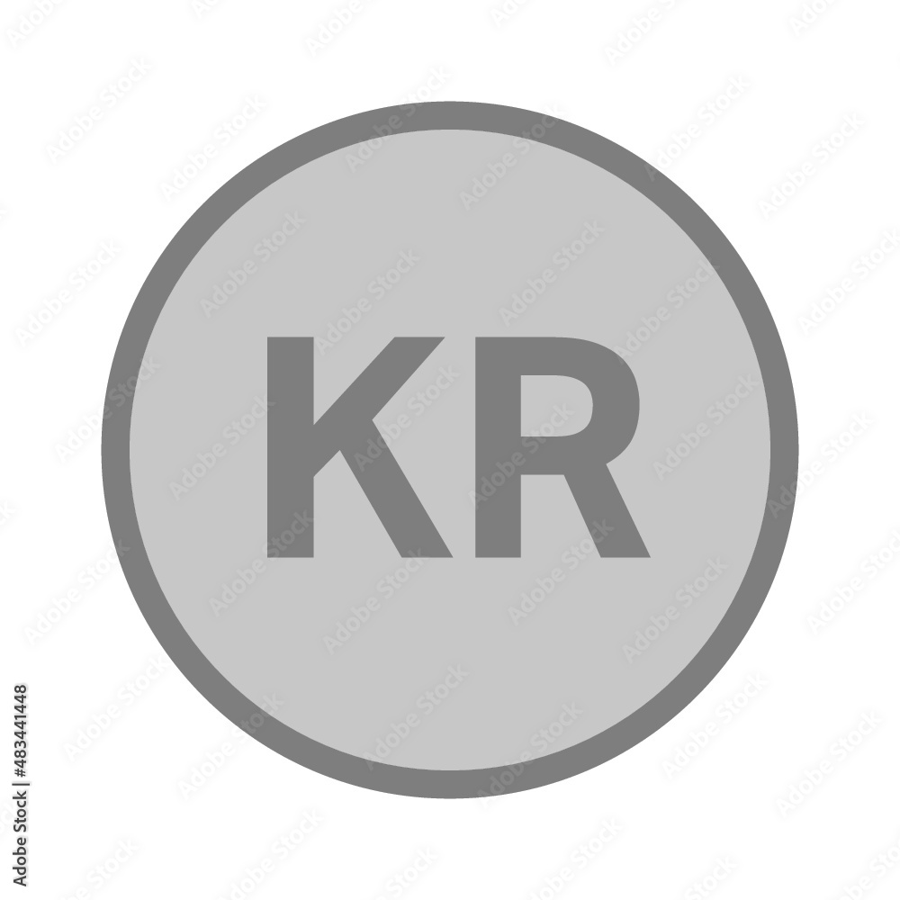 Danish Krone KR Coins. Danish money coin, vector Danish Krone KR Coins. Danish money coin, vector