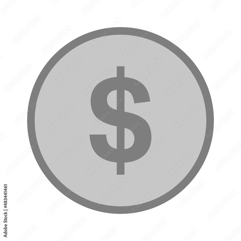 Silver dollar coin, Vector illustration Silver dollar coin, Vector illustration