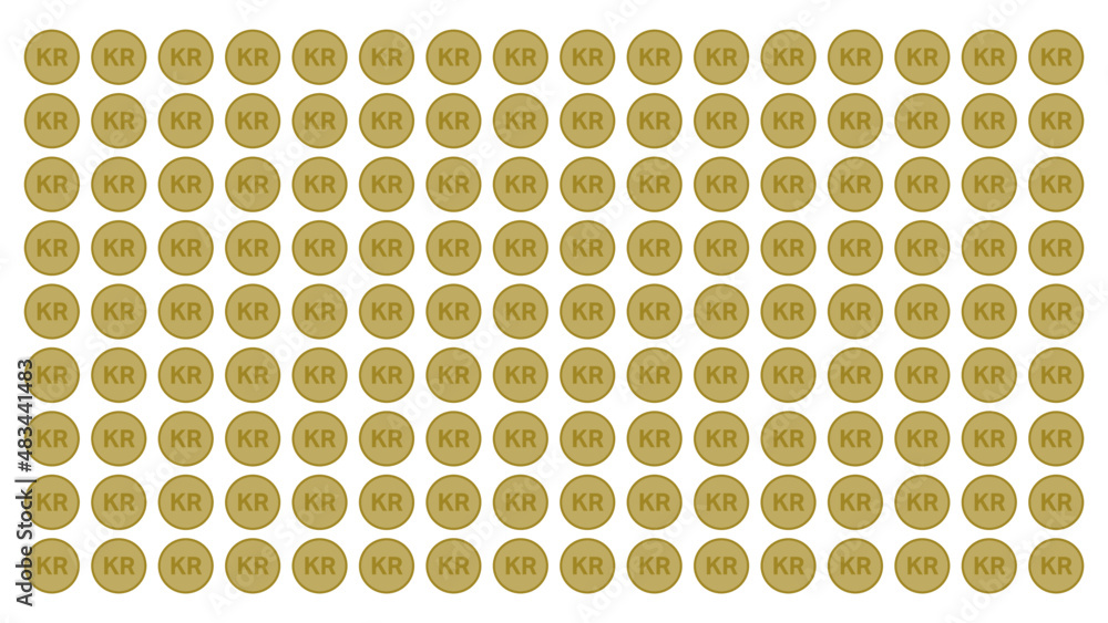 Danske Kroner KR Mønt baggrund. Dansk penge mønt, vector Danske Kroner KR Mønt baggrund. Dansk penge mønt, vector