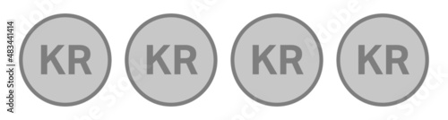 Danish Krone KR Coins. Danish money coin, vector  photo