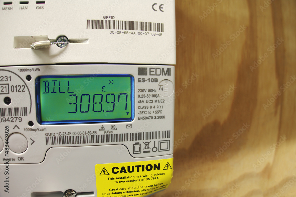 London, England, January 27th 2022 A smart meter, measuring