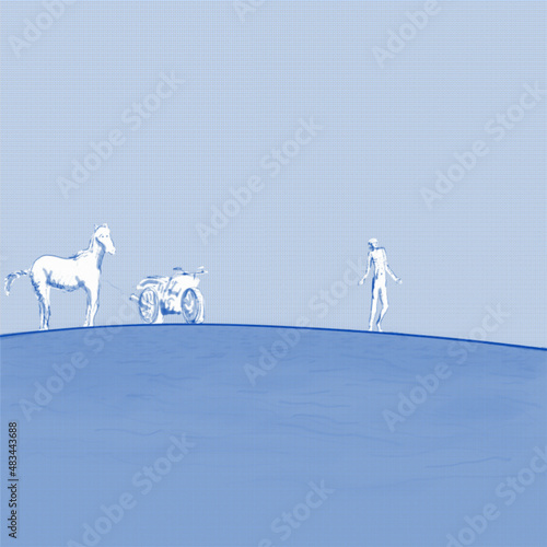 Canvas Print The blue rider