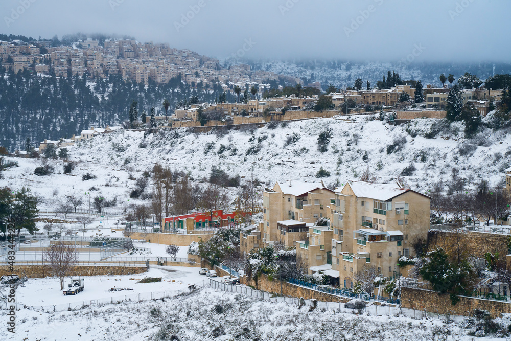 A Snowy morning in Jerusalem, Israel