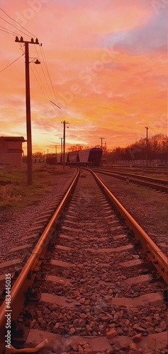 railway at sunset