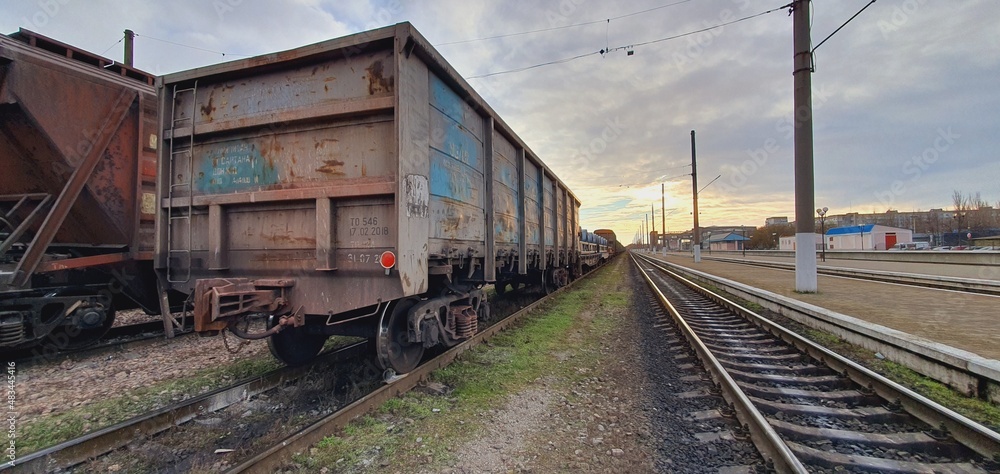 freight train on railway