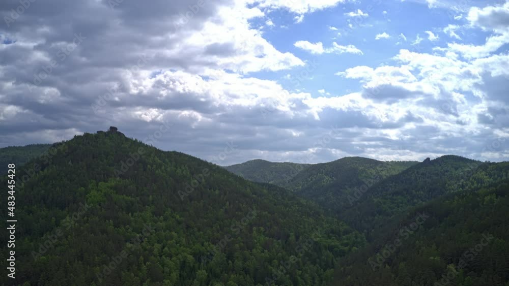 Flight over the mountain gorge of the Stolby Nature Reserve, Russia. Hyperlapse Flight over the mountain gorge of the Stolby Nature Reserve, Russia. Hyperlapse