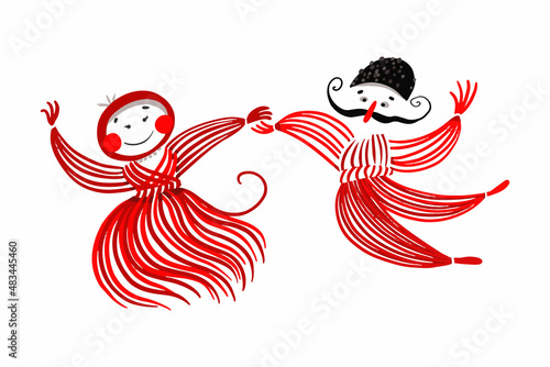 Woolen dolls for the Bulgarian holiday Baba Marta