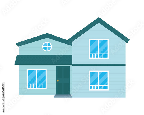 blue residential house icon