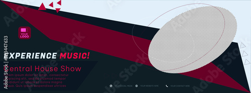 Horizontal cover banner for music and concert announcement