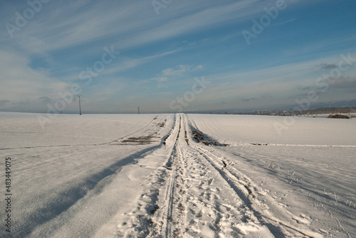 Imagen de paisaje nevado en Alava.