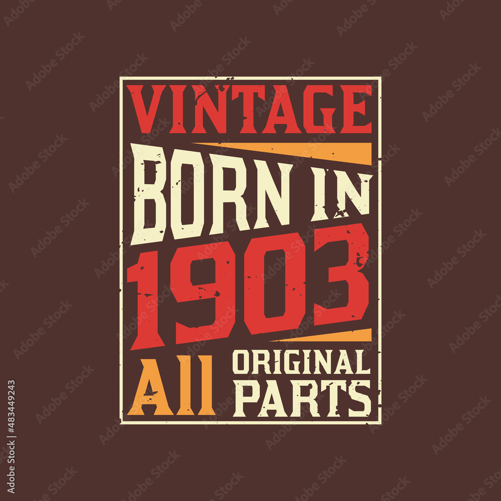 Born in 1903, Vintage 1903 Birthday Celebration