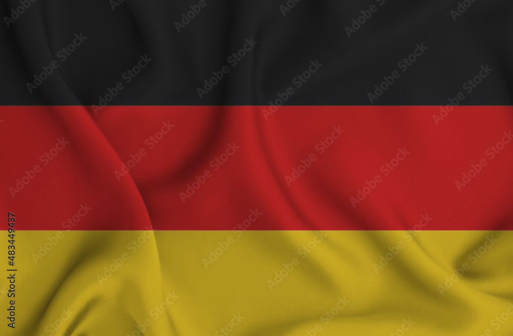 3D illustration of the flag of Germany waving in the wind. 3D illustration of the flag of Germany waving in the wind.