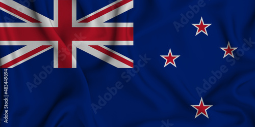 Wallpaper Mural 3D illustration of the flag of New Zealand waving in the wind. Torontodigital.ca