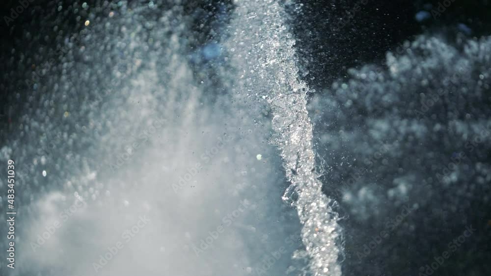 Water drops jump in the fountain in slow motion 180fps Water drops jump in the fountain in slow motion 180fps