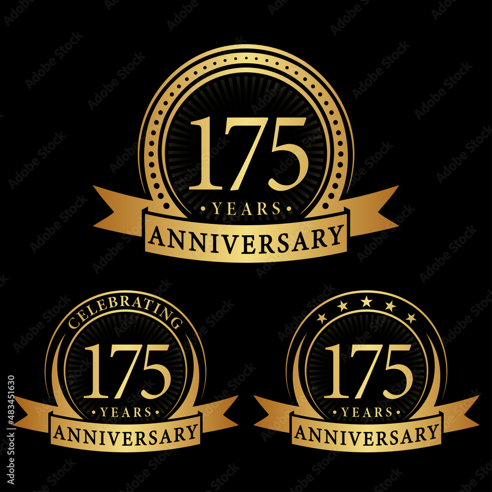 175 years anniversary logo collections. Set of 175th Anniversary logotype template. Vector and illustration. 175 years anniversary logo collections. Set of 175th Anniversary logotype template. Vector and illustration.