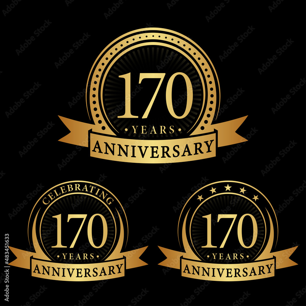 170 years anniversary logo collections. Set of 170th Anniversary logotype template. Vector and illustration. 170 years anniversary logo collections. Set of 170th Anniversary logotype template. Vector and illustration.