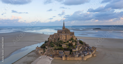 Fototapeta Mont Sant Michel city. High quality photo