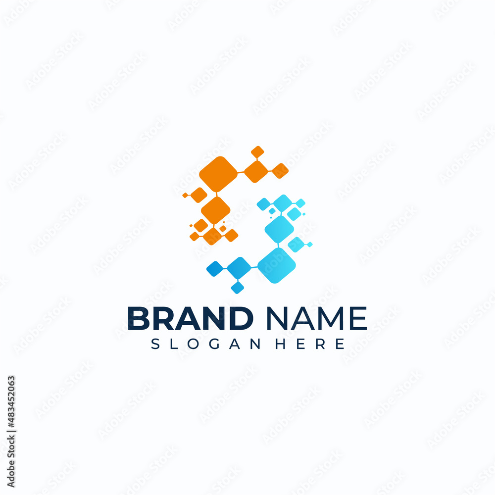 Abstract letter S logo with dot concept. negative space letter S logo design concept Abstract letter S logo with dot concept. negative space letter S logo design concept