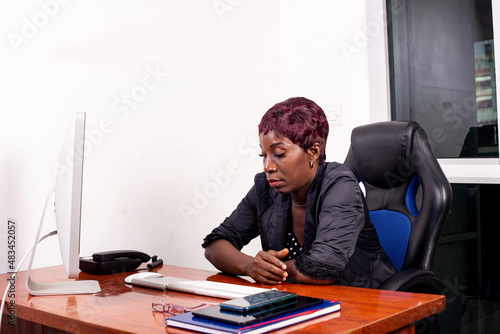 portrait of a beautiful businesswoman sitting at the office.