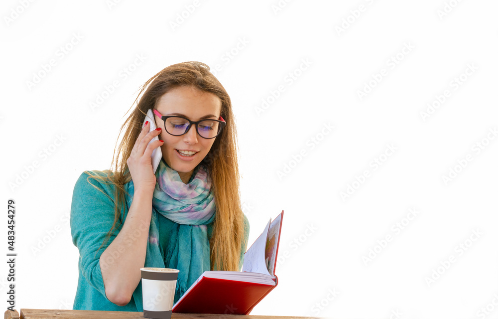Successful girl speaks on the phone Successful girl speaks on the phone